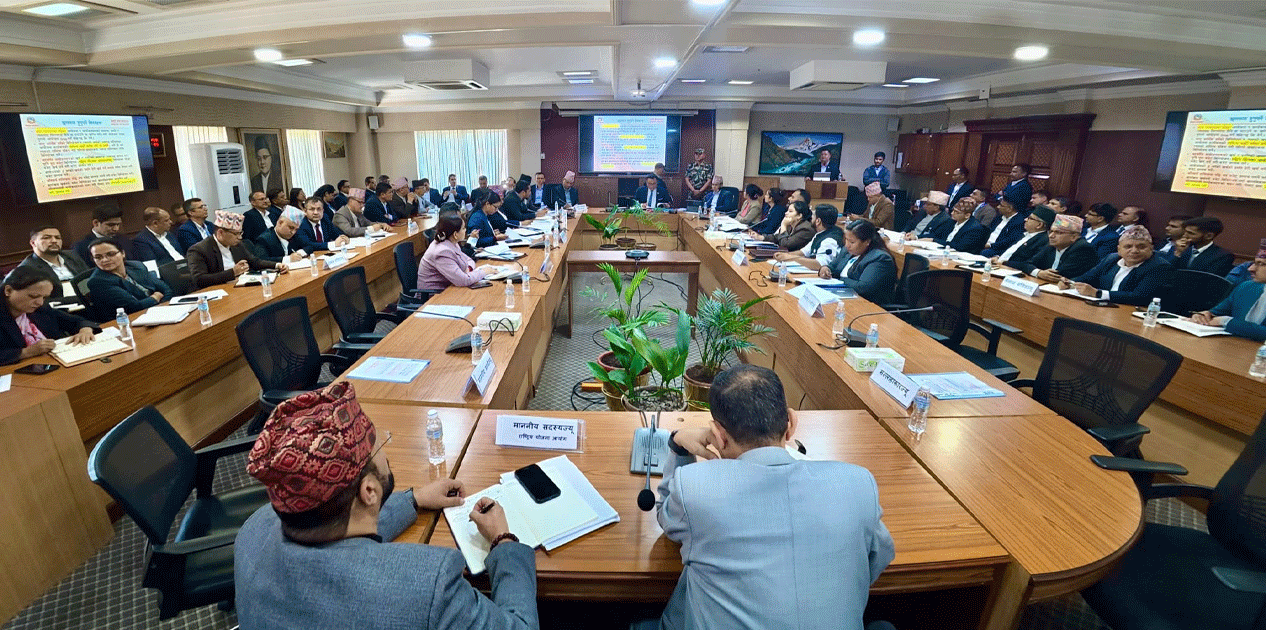 अर्थमन्त्री डा वाग्ले र सबै मन्त्री तथा सचिवहरुबीच छलफल